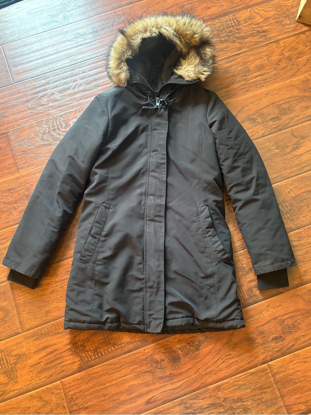 Bluenotes Black Parka with Faux Fur Hood